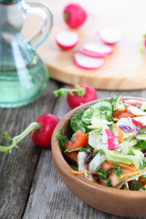 Vegetable salad with radish