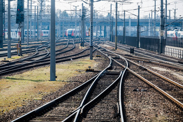 Schienen mit Weiche