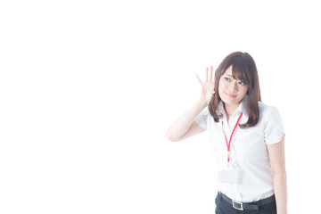 白バックOLポートレート(半袖)