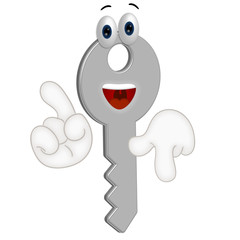 Funny key cartoon illustration locksmith comic