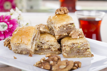 Turkish and Arabix Traditional Dessert Baklava Baklawa