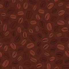 Hand drawn Coffee Beans Illustration. Seamless vector pattern.