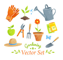 Gardening equipment vector set. © Sonya illustration