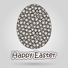 easter egg decorated with doodles