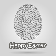 easter egg decorated with doodles