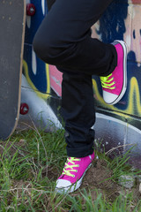 Girl with a skateboard