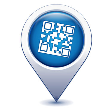 flashcode sur marqueur g&eacute;olocalisation bleu