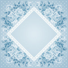 Vintage frame with roses