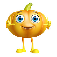 Pumpkin character with pointing pose