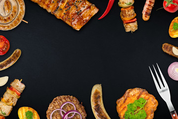 grilled meat background