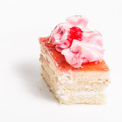 Small beautiful pastry, small colorful sweet cakes