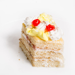 Small beautiful pastry, small colorful sweet cakes