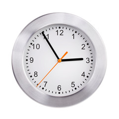 Large clock shows five minutes to three
