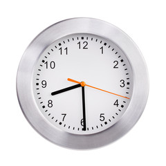 Round clock shows half of the ninth