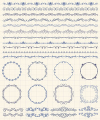 Hand Sketched Borders and Frames, Dividers, Swirls