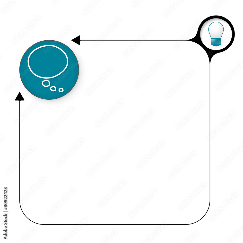 Poster abstract frame for your text with bulb and speech bubble
