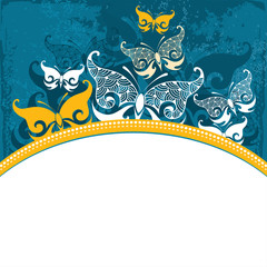 Invitation card with decorative butterfly