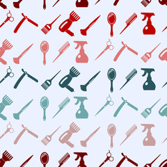 Seamless background with hairdressing supplies
