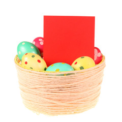 Basket of colorful Easter eggs