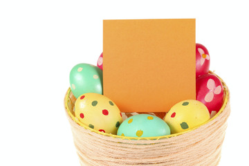 Basket of colorful Easter eggs