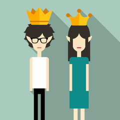 Couple wearing crowns