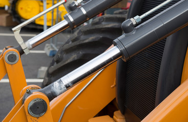 Detail of hydraulic bulldozer piston