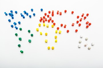 Connection. Various connections implying a world map