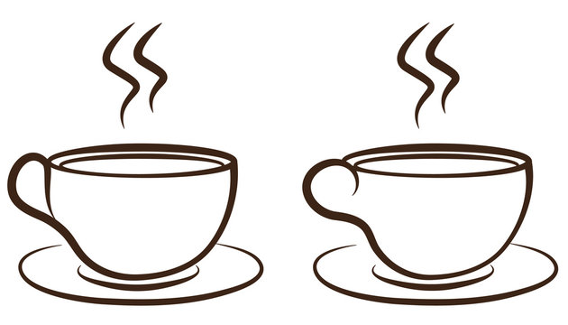 Coffee Tea Cup logo vector design. Cafe emble