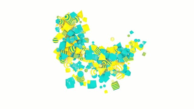 abstrakcja kształty figury animacja 3d