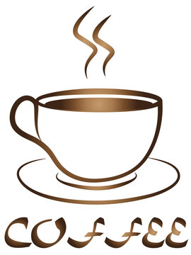 Coffee Tea Cup logo vector design. Cafe emble