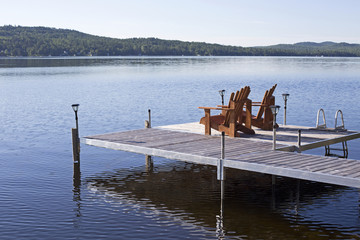 Fototapeta premium over water pier facing lake