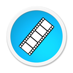 Fototapeta na wymiar Button rund blau: Filmsymbol