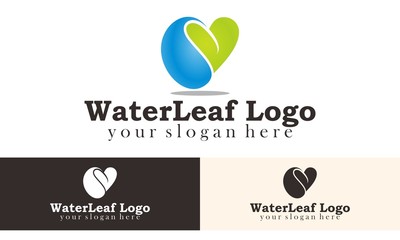 Water Leaf Logo Vector