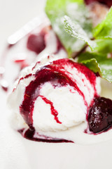 vanilla ice cream with berries
