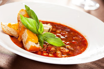 bean soup with toast