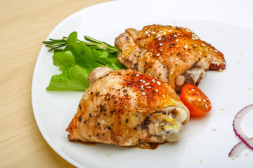 Roasted chicken thighs