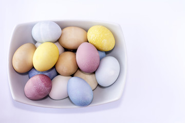 Fototapeta na wymiar All Natural Dyed Easter Eggs