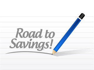 road to savings message sign illustration design
