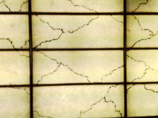 transparent marble wall and frames at night