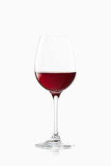 Wine. Glass of wine on white background