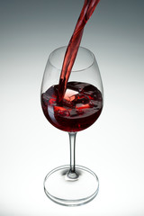 Wine. Glass of wine on white gradient background