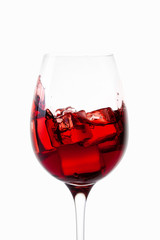 Wine. Glass of wine on white background