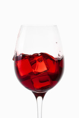 Wine. Glass of wine on white background