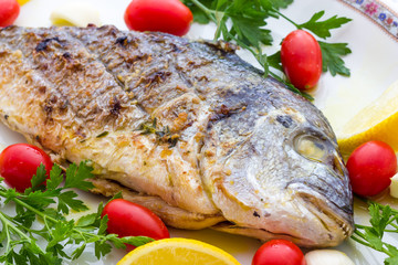 Grilled sea bream