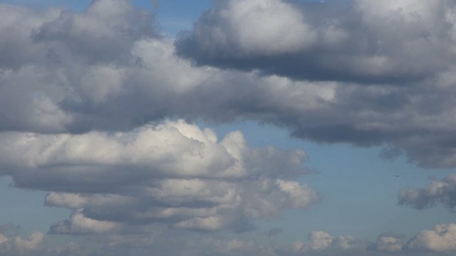 Sky with airplane timelapse video