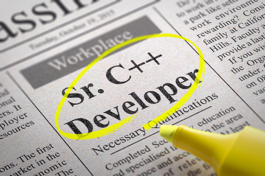 Sr. C plus  Developer Vacancy in Newspaper.