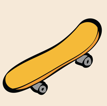 cartoon skateboard icon