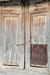 Old door with handwriten 