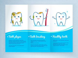 Fototapeta na wymiar Dental care leaflet design.