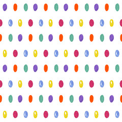 Cute seamless pattern with oval confetti. Donut glaze with color